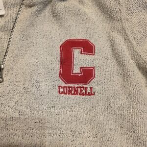 Cornell University Gray Quarter Zip Pullover Size M | League Collegiate